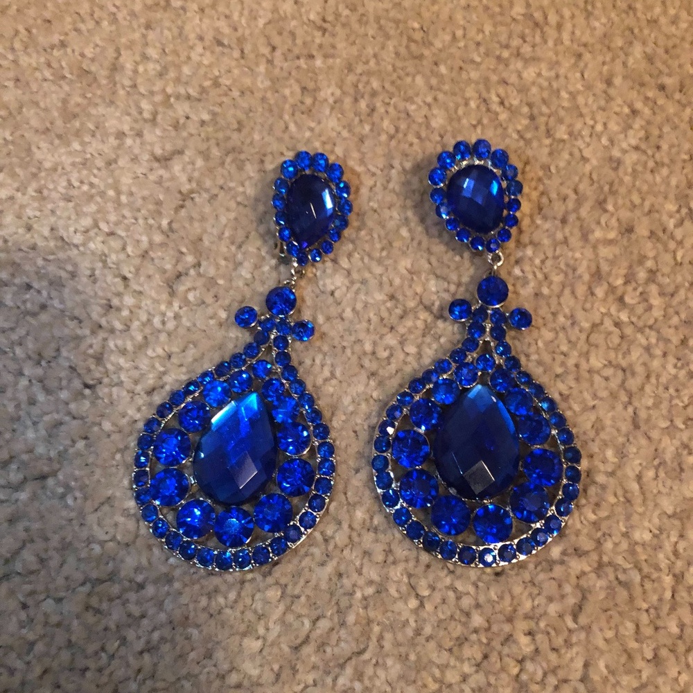 Blue Clip-On Earrings